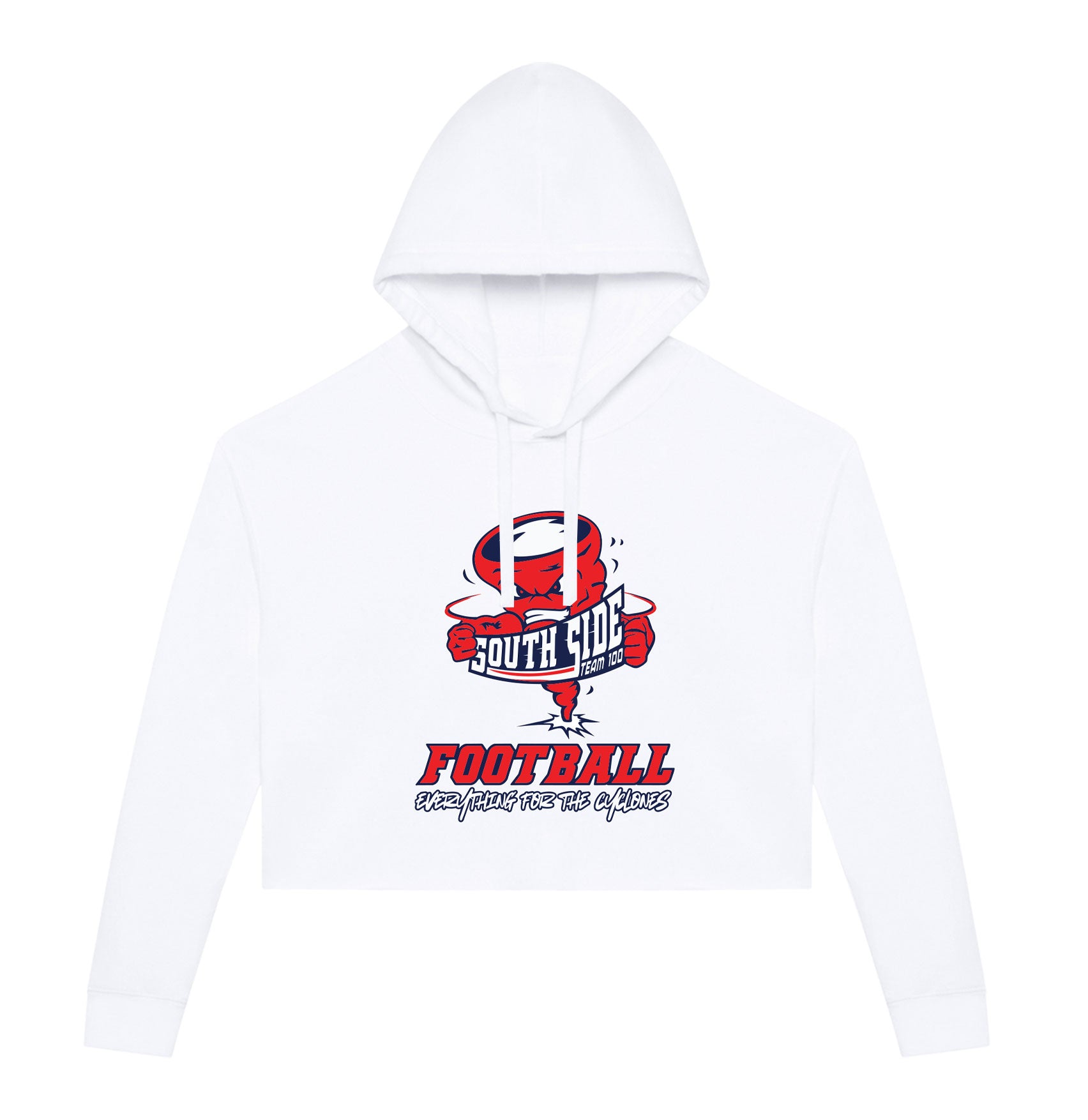 South Side High School Football Team 100 Women's Cropped Hoodie