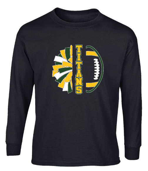 LYNBROOK TITANS FOOTBALL AND CHEER COMBO LONG SLEEVE TEE