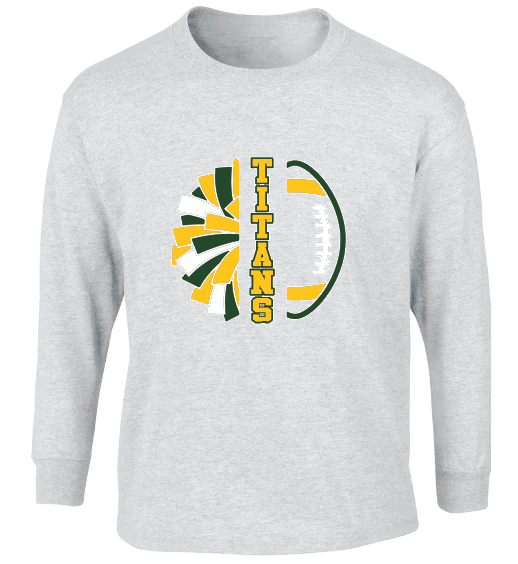LYNBROOK TITANS FOOTBALL AND CHEER COMBO LONG SLEEVE TEE