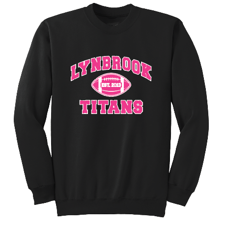 LYNBROOK TITANS FOOTBALL AND CHEER PINK CREWNECK