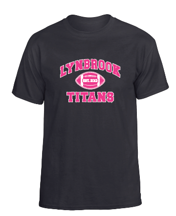 LYNBROOK TITANS FOOTBALL AND CHEER PINK GRAPHIC T-SHIRT