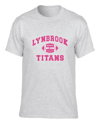 LYNBROOK TITANS FOOTBALL AND CHEER PINK GRAPHIC T-SHIRT