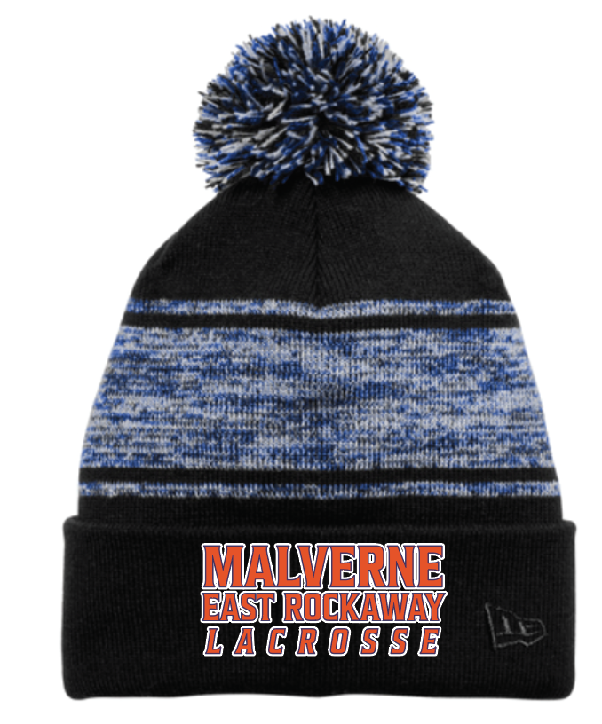 MALVERNE EAST ROCKAWAY LACROSSE Pom Pom Beanie
