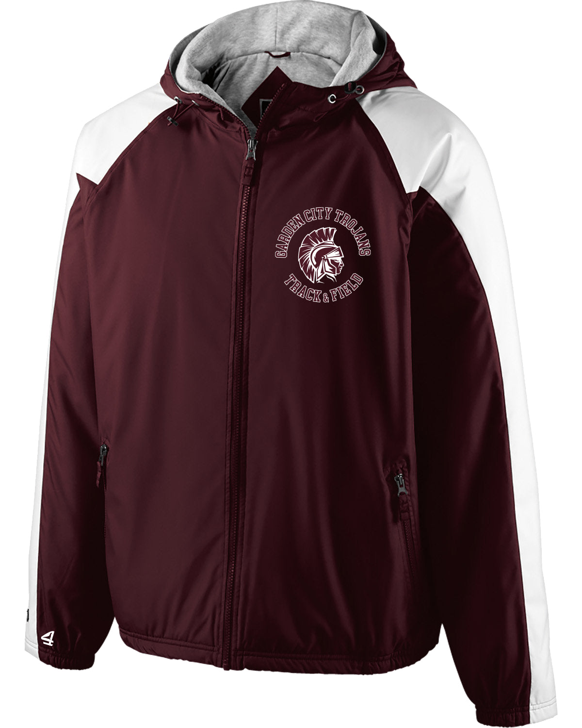 Garden City Track and Field Embroidered Polyester Full Zip Hooded Jacket