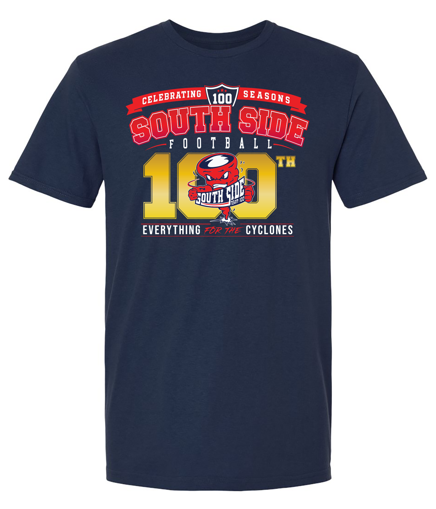 South Side High School Football 100 Seasons Celebration Graphic T-shirts