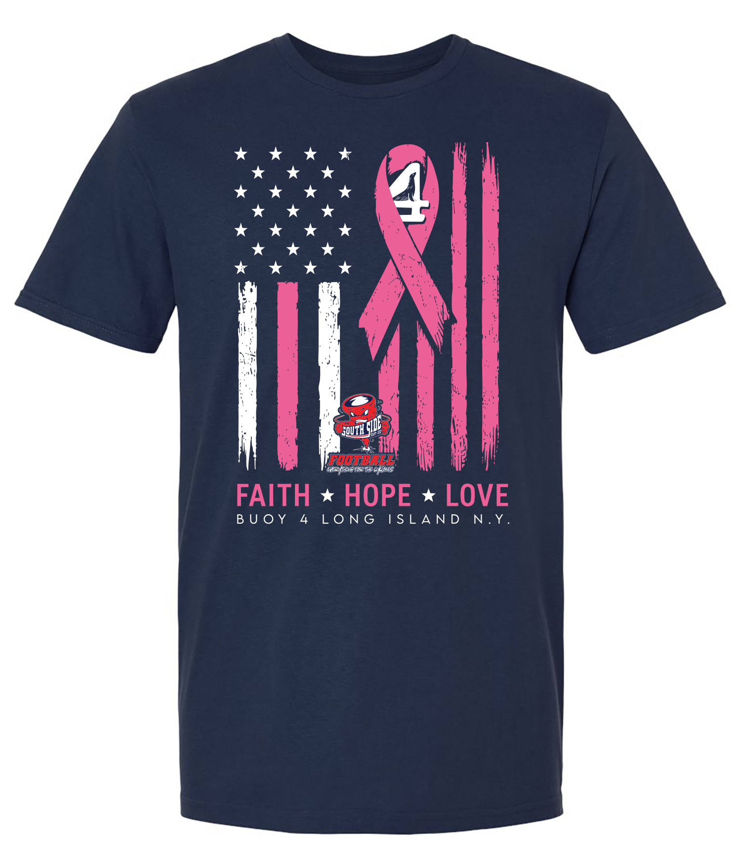 South Side High School Football Cancer Awareness Team100 T-shirt
