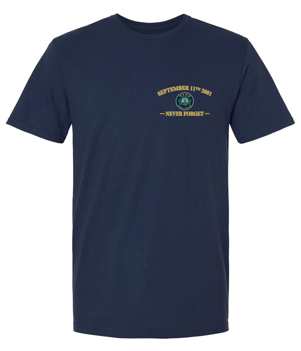 NYPD PIPES AND DRUMS 911 MEMORIAL CONCERT NAVY T-SHIRT