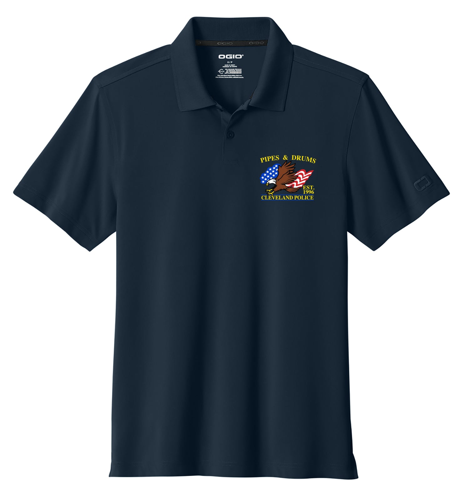 CLEVELAND POLICE PIPES AND DRUMS Embroidery OGIO Regain Polo