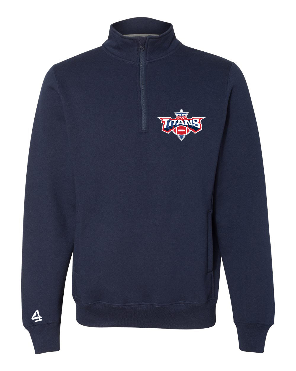 Titans Football embroidered  1/4 zip Long sleeve sweatshirt