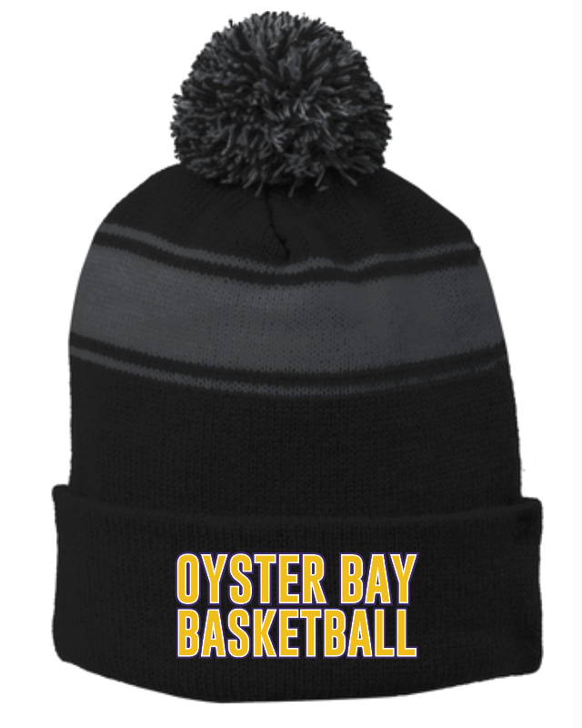 Oyster Bay Basketball embroidered Pom Pom Beanie