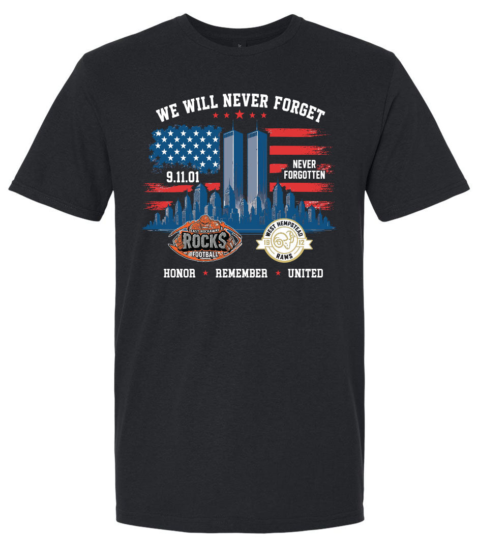 EAST ROCKAWAY FOOTBALL ROCK & RAMS 9-11  T-SHIRT