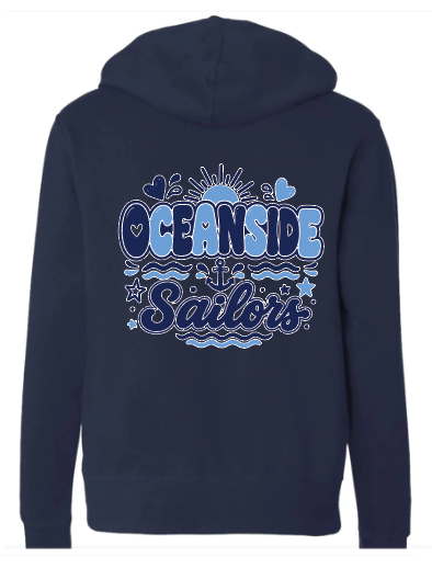 OCEANSIDE 6TH GRADE FUNDRAISER FULL ZIP HOODIE DESIGN 2