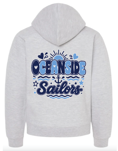 OCEANSIDE 6TH GRADE FUNDRAISER YOUTH FULL ZIP HOODIE DESIGN 1