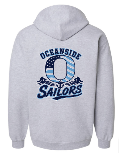 OCEANSIDE SCHOOL 8 SAILORS FULL ZIP HOODIE