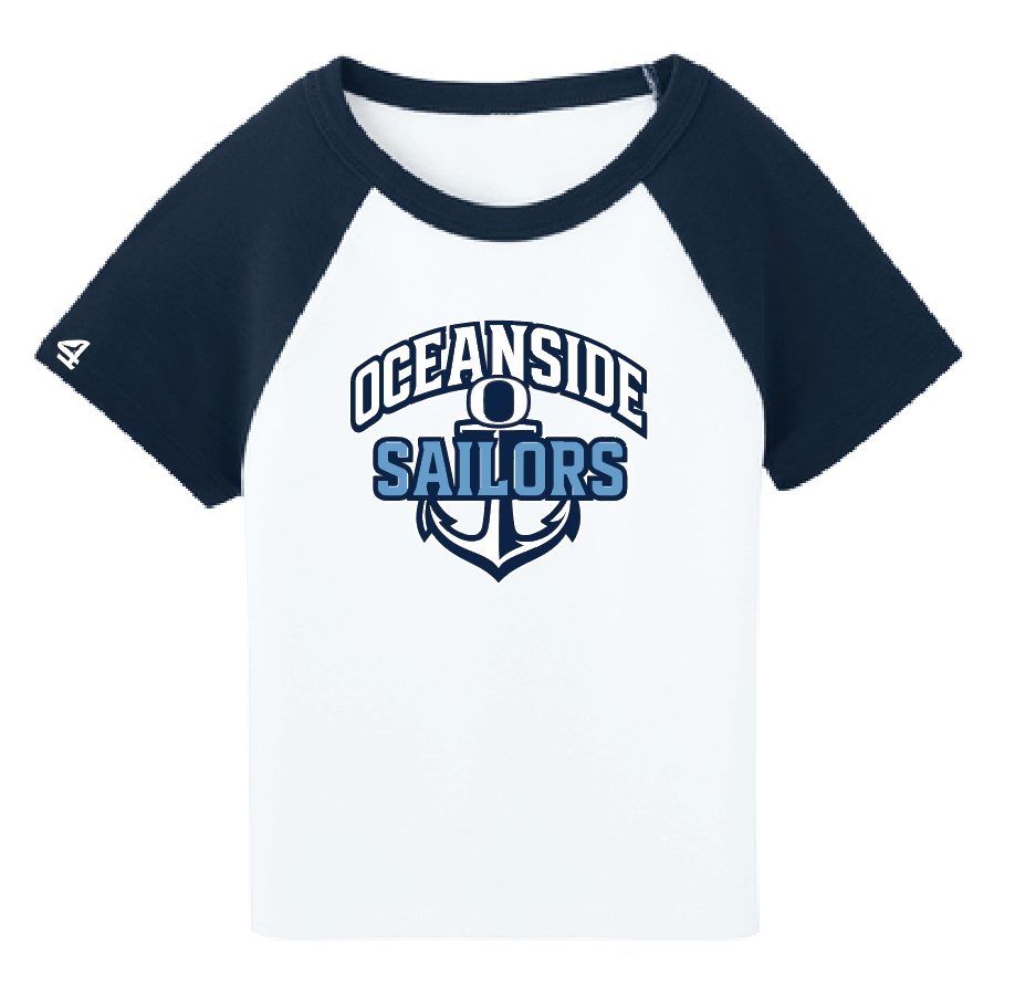 Oceanside School 9E Women's Micro Rib Raglan Baby Tee