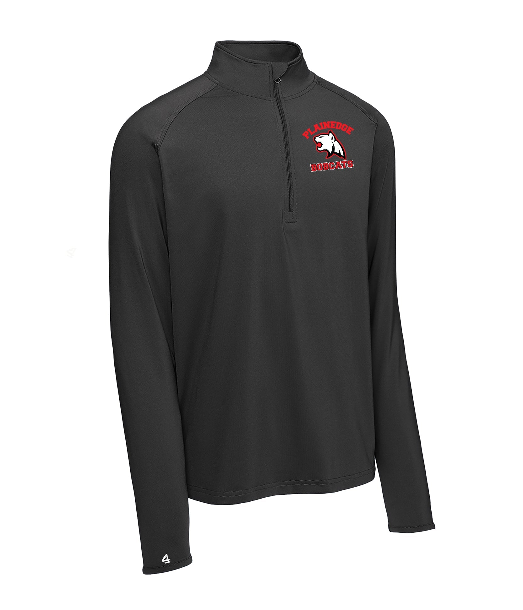 Plainedge Bobcats Men's 1/4 Zip Long Sleeve Embroidered Shirt
