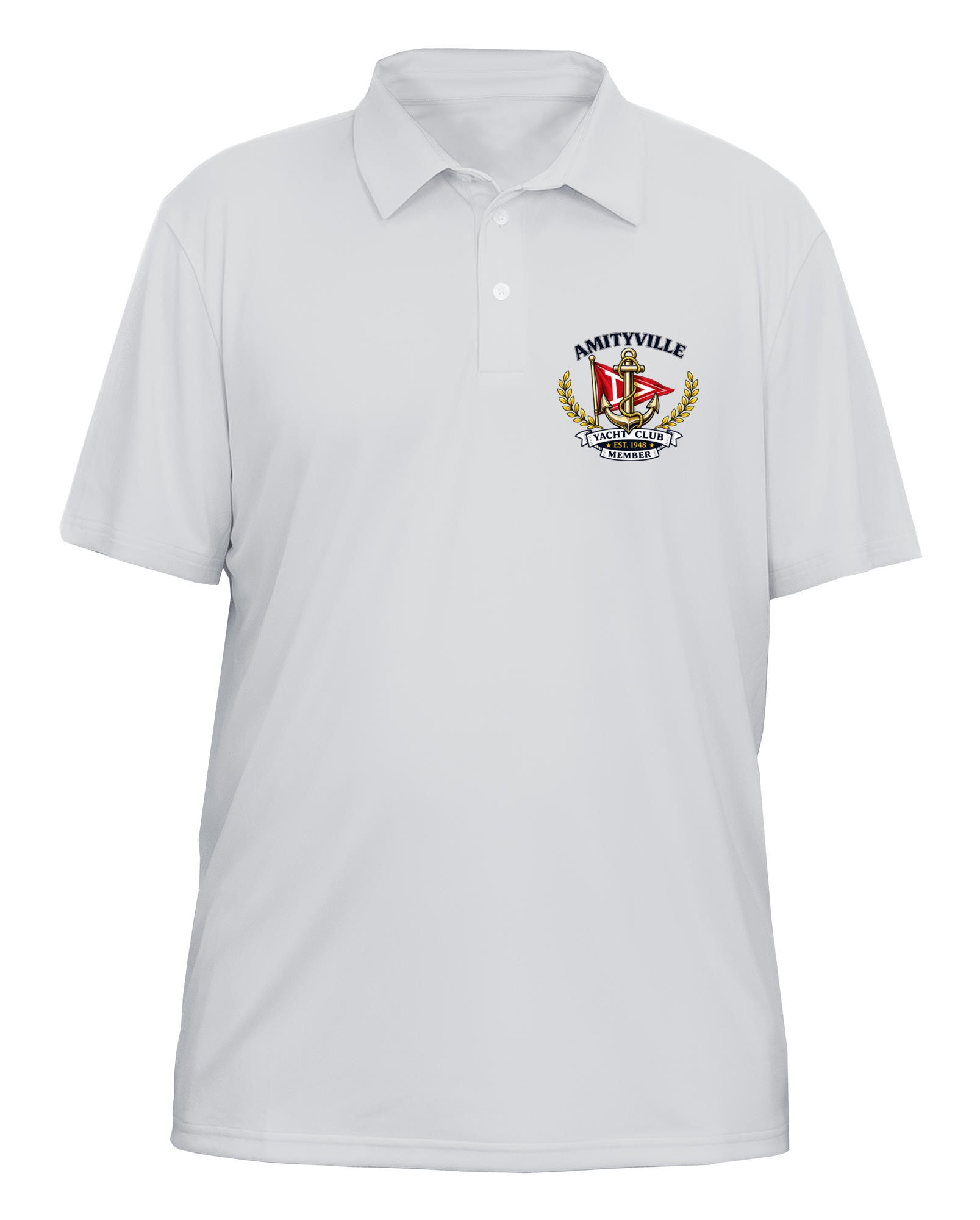 Amityville Yacht Club UPF 15+ PRINTED MEN'S SOLAR POLO