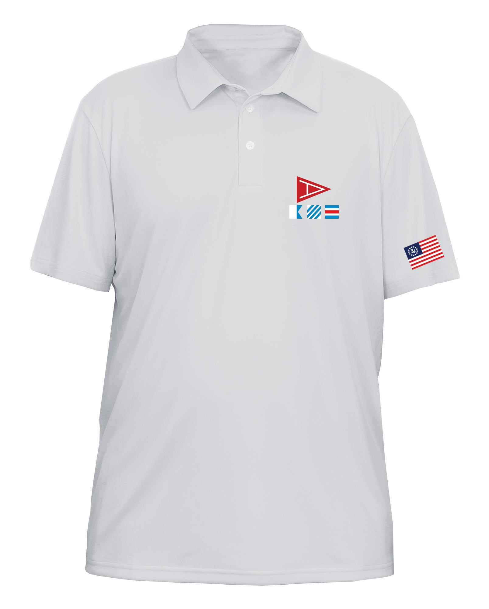 Amityville Yacht Club Flag UPF 15+ PRINTED MEN'S SOLAR POLO