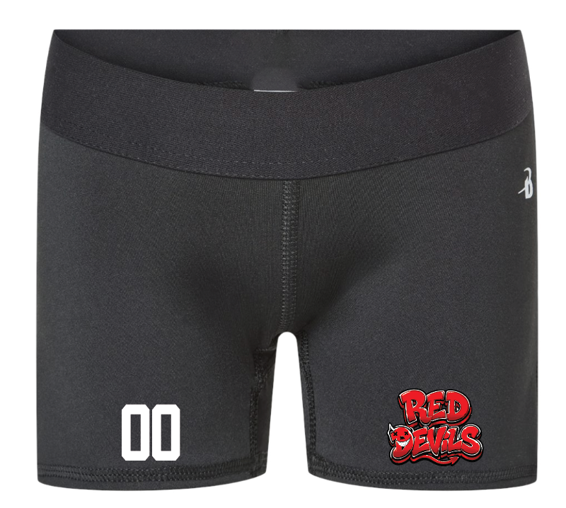 Plainedge Red Devils Flag Football Soffee Womens Badger Pro Compression Shorts