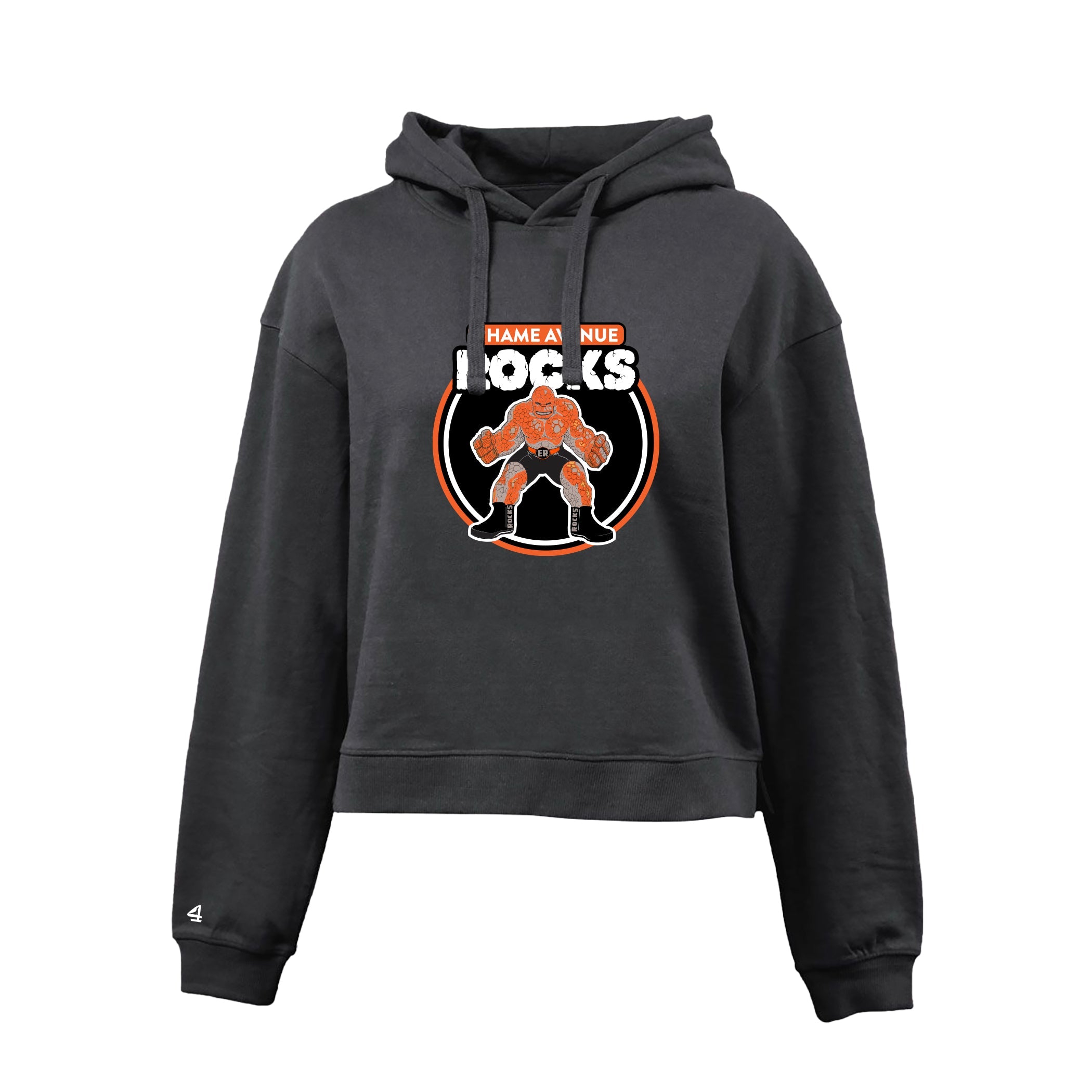 Rhame Ave Rocks Cropped Fleece Hoodie