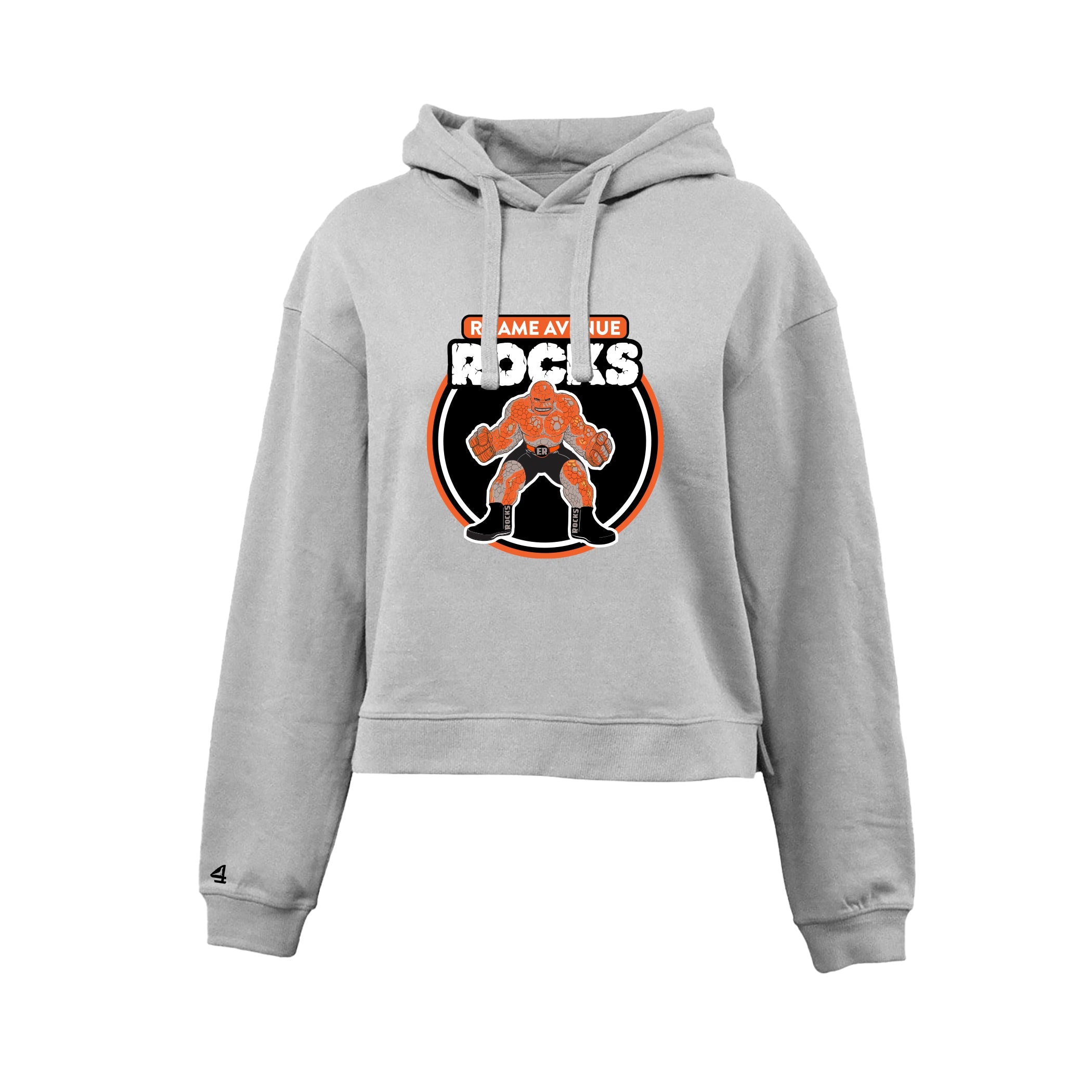 Rhame Ave Rocks Cropped Fleece Hoodie