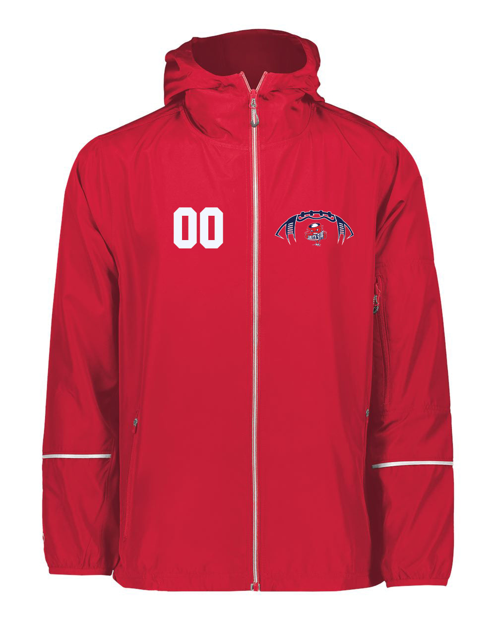 South Side High School Football number Packable Hooded Jacket