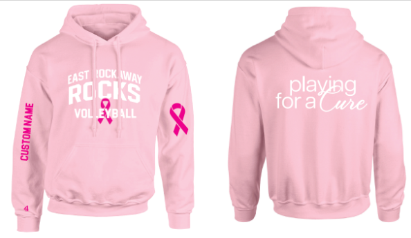 East Rockaway Volleyball pinkRibbon Hoodie