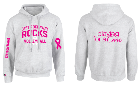 East Rockaway Volleyball pinkRibbon Hoodie