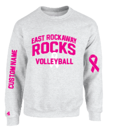 East Rockaway Volleyball pinkRibbon Crewneck