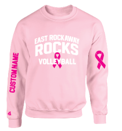 East Rockaway Volleyball pinkRibbon Crewneck