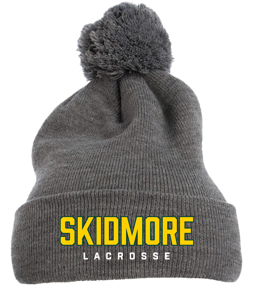 SKIDMORE LACROSSE EMBROIDERED POM POM BEANIE 1501P