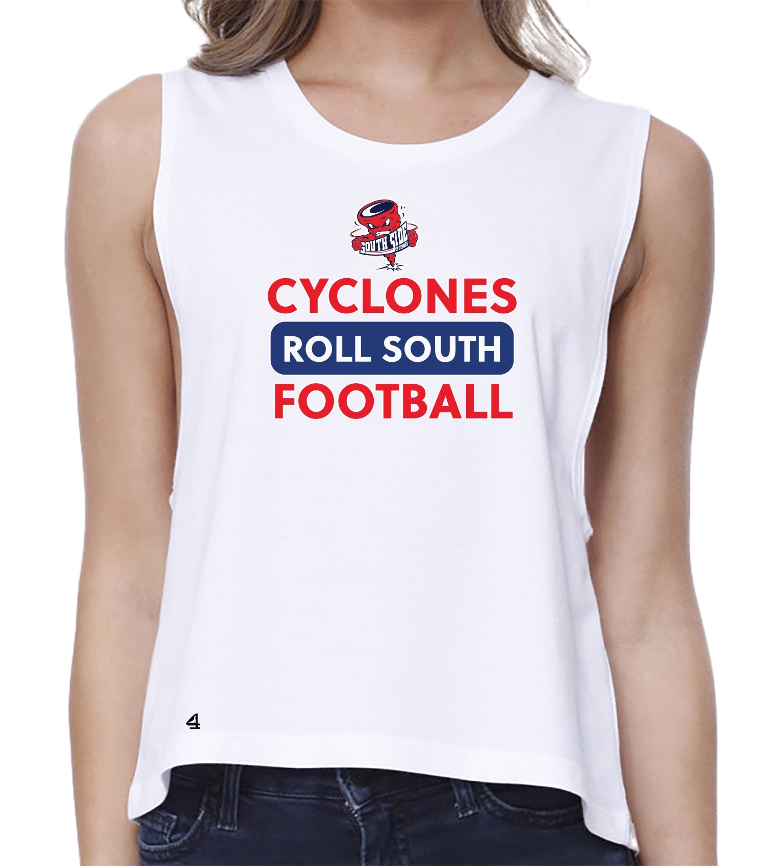 South Side High School Football Cyclone Women's Muscle Cropped Tshirt