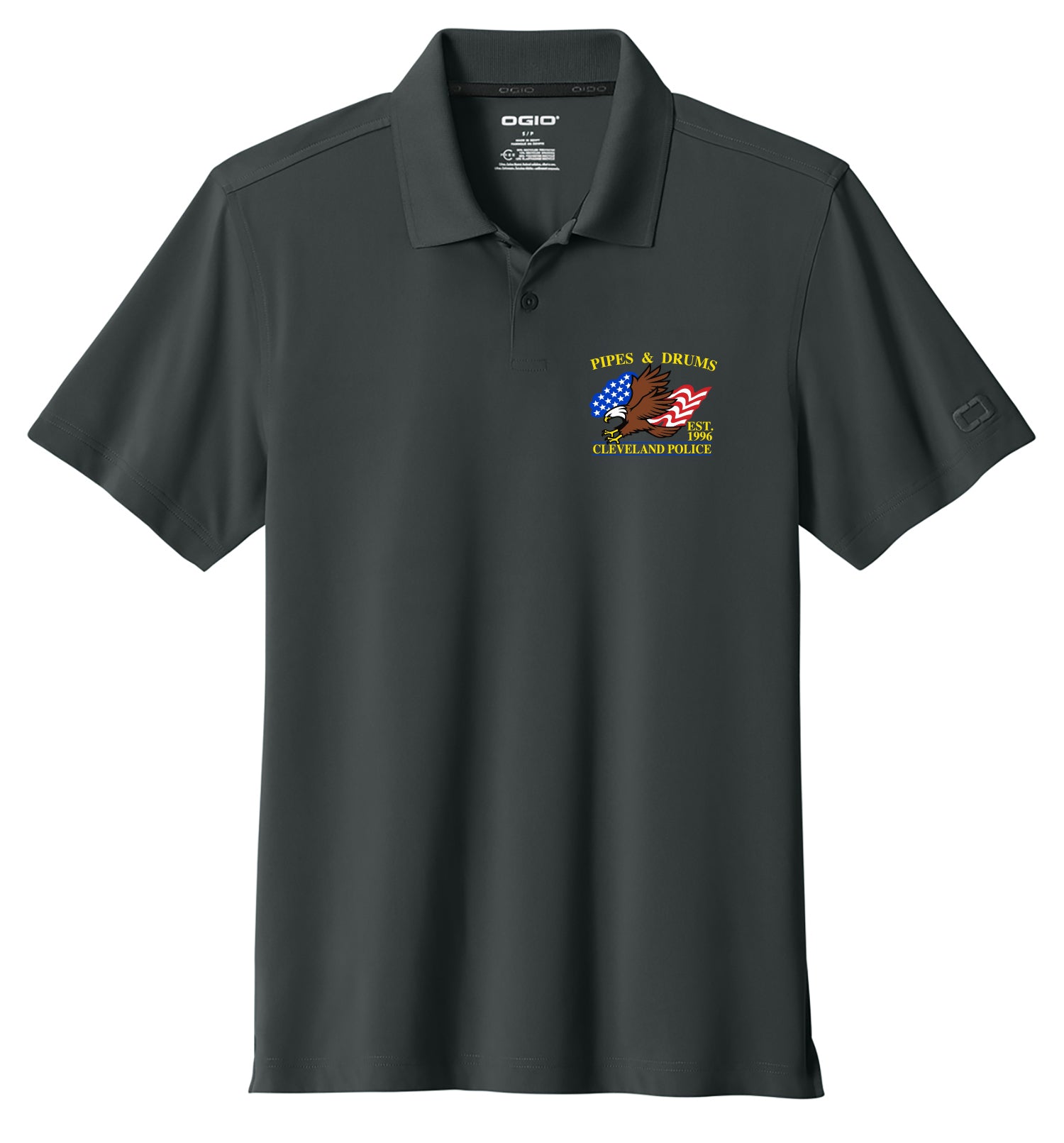 CLEVELAND POLICE PIPES AND DRUMS Embroidery OGIO Regain Polo