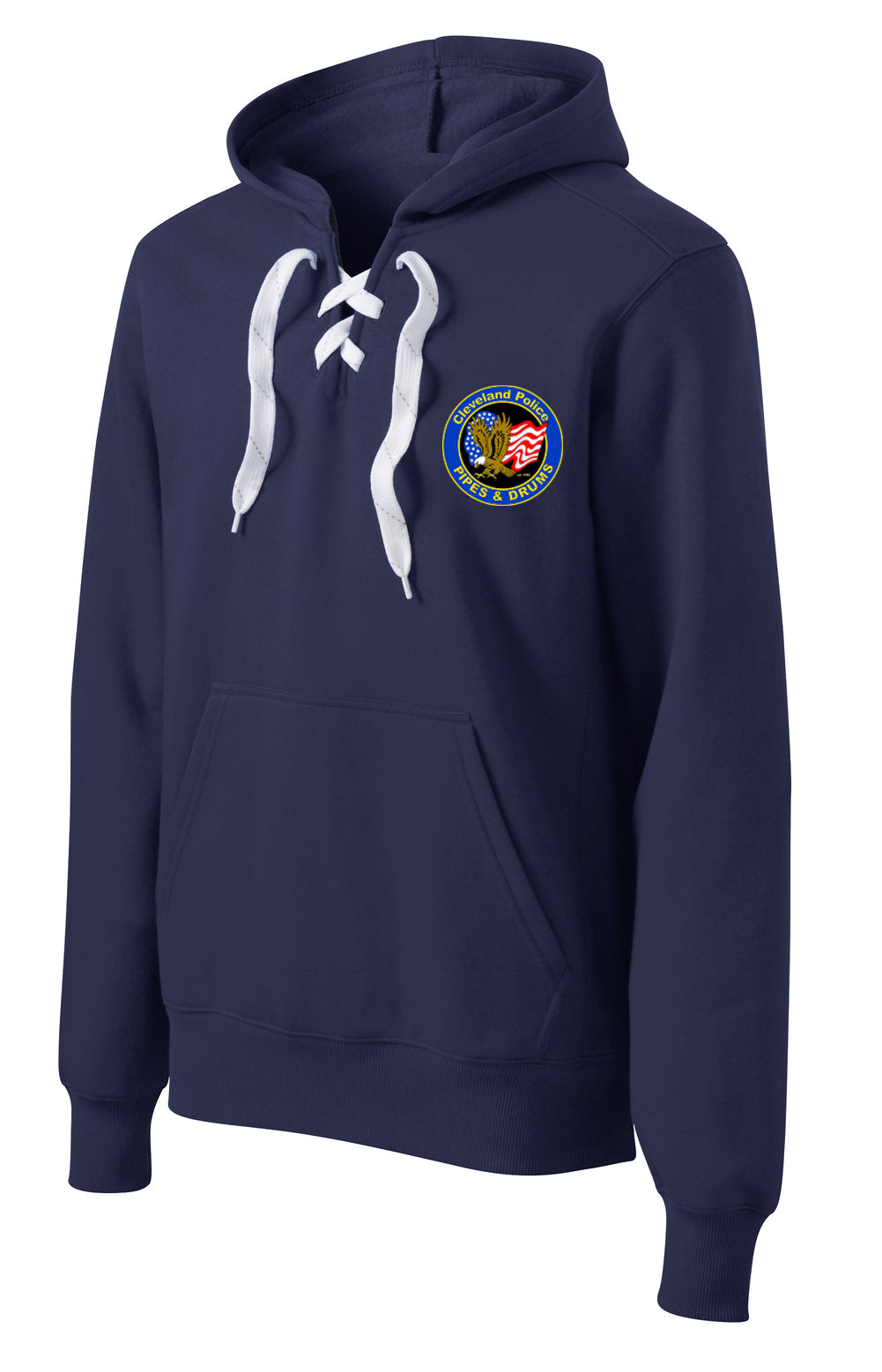 CLEVELAND POLICE PIPES AND DRUMS Lace Up Pullover Hooded Sweatshirt