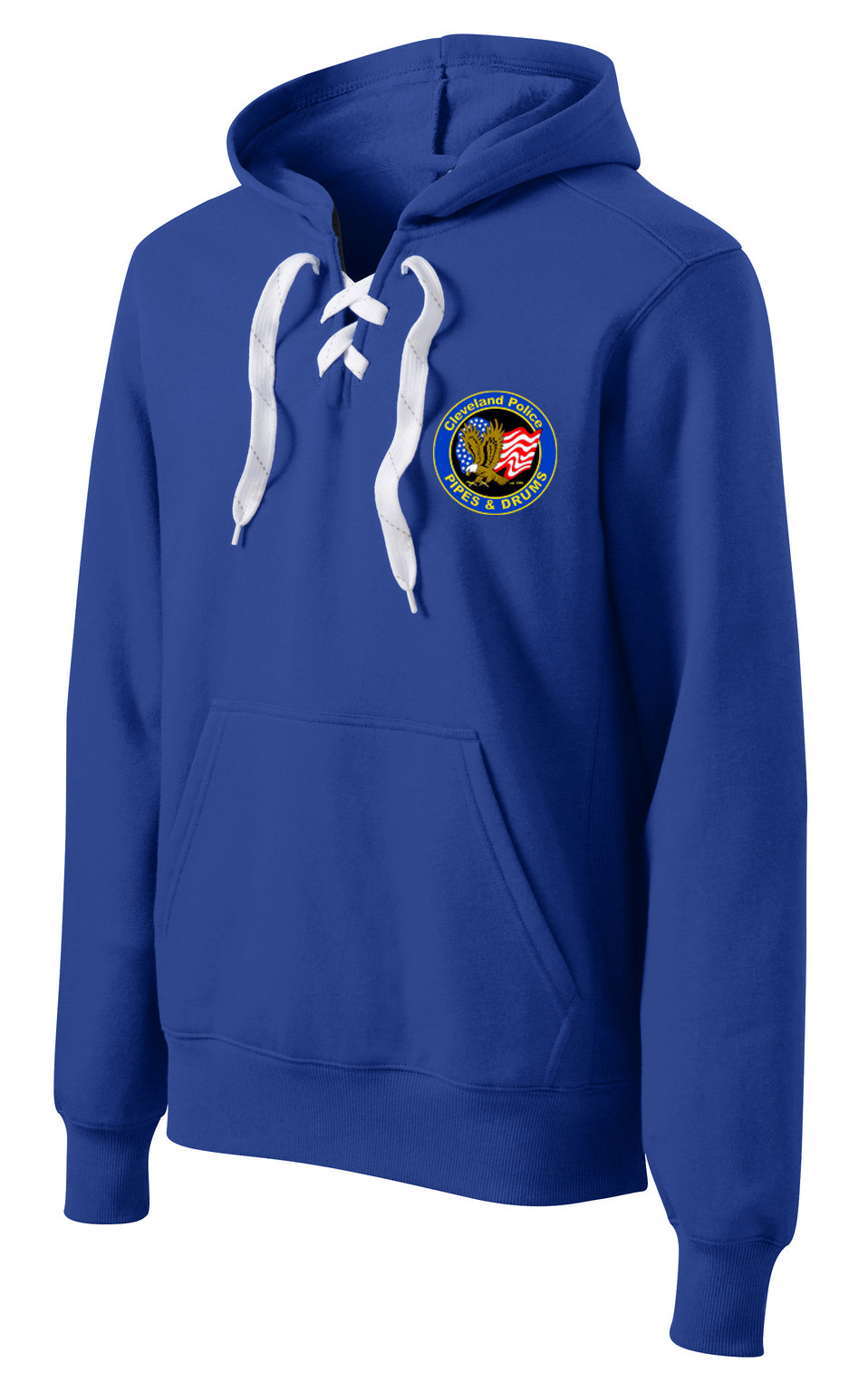 CLEVELAND POLICE PIPES AND DRUMS Lace Up Pullover Hooded Sweatshirt
