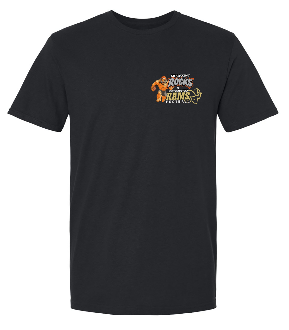EAST ROCKAWAY FOOTBALL ROCK & RAMS FOOTBALL T-SHIRT