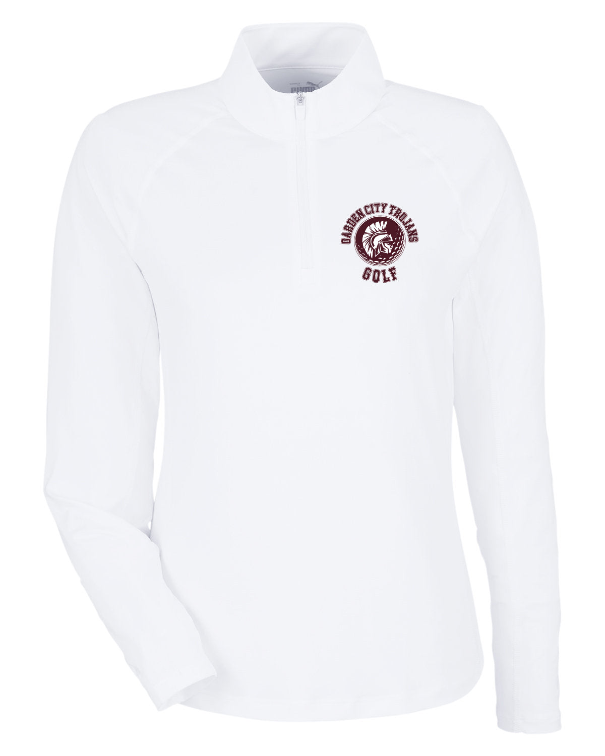 Garden City Golf Embroidered Puma Golf Ladies' V Quarter-Zip