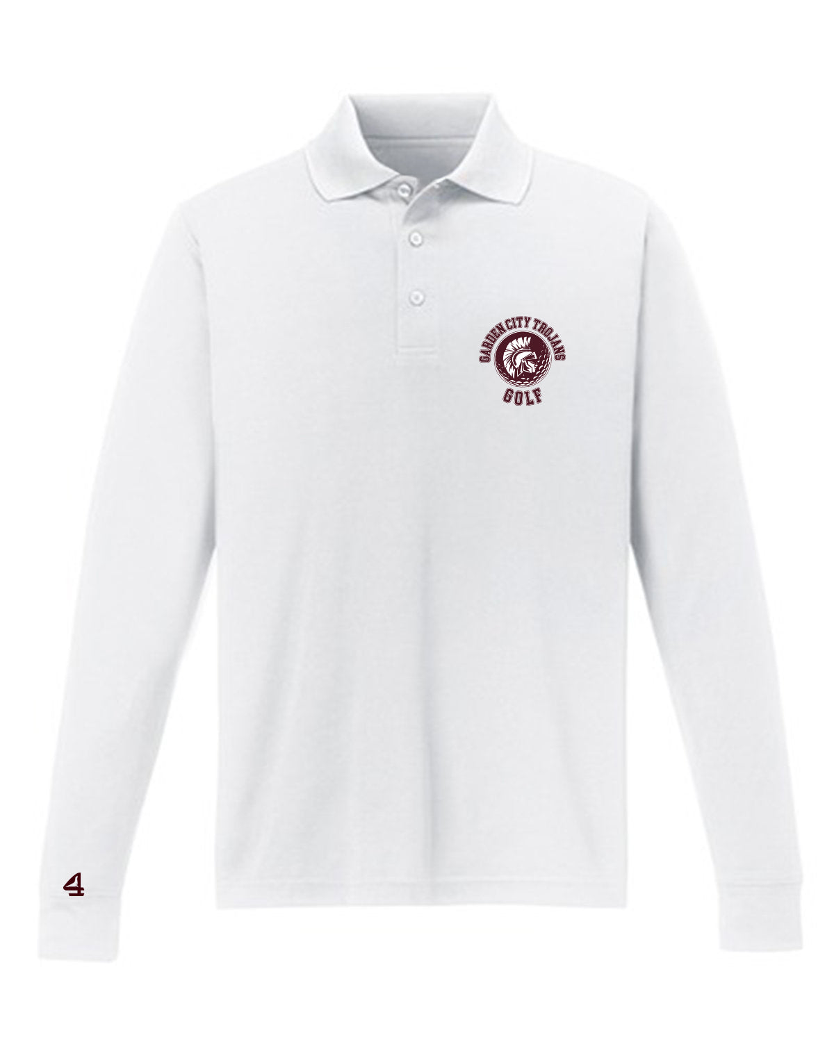Garden City Golf Men's Embroidered Performance Long-Sleeve Piqué Polo
