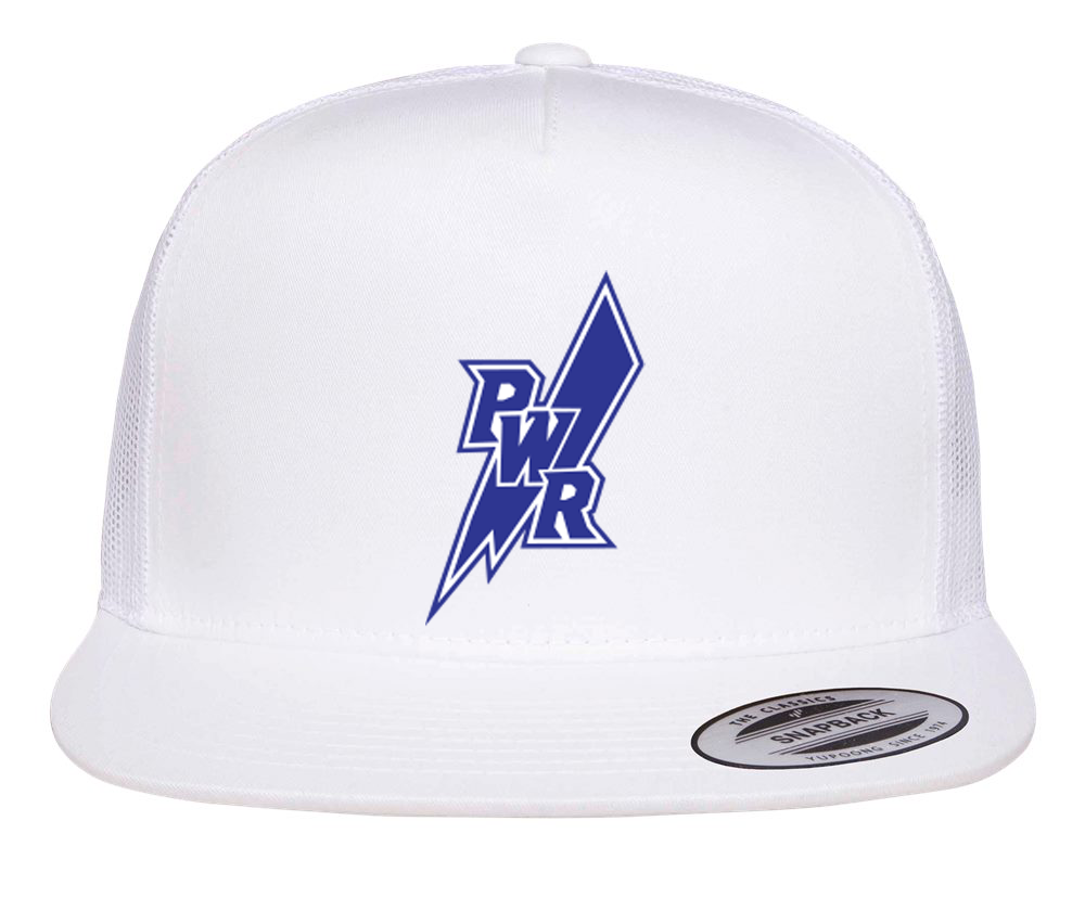 PWR Lightning Bolt Printed or Embroidered Snapback Trucker Hat