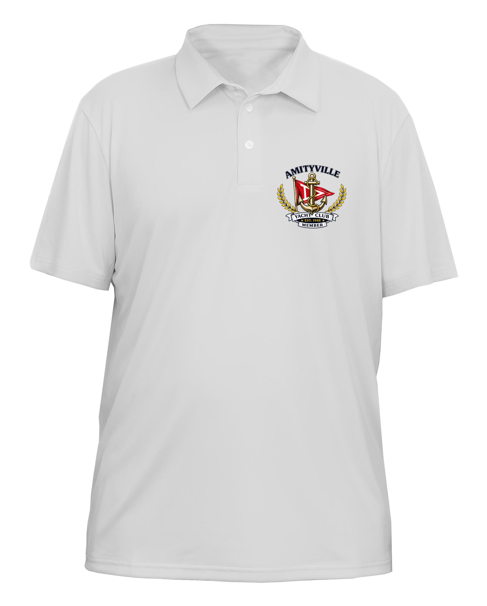 Amityville Yacht Club UPF 15+ PRINTED MEN'S SOLAR POLO