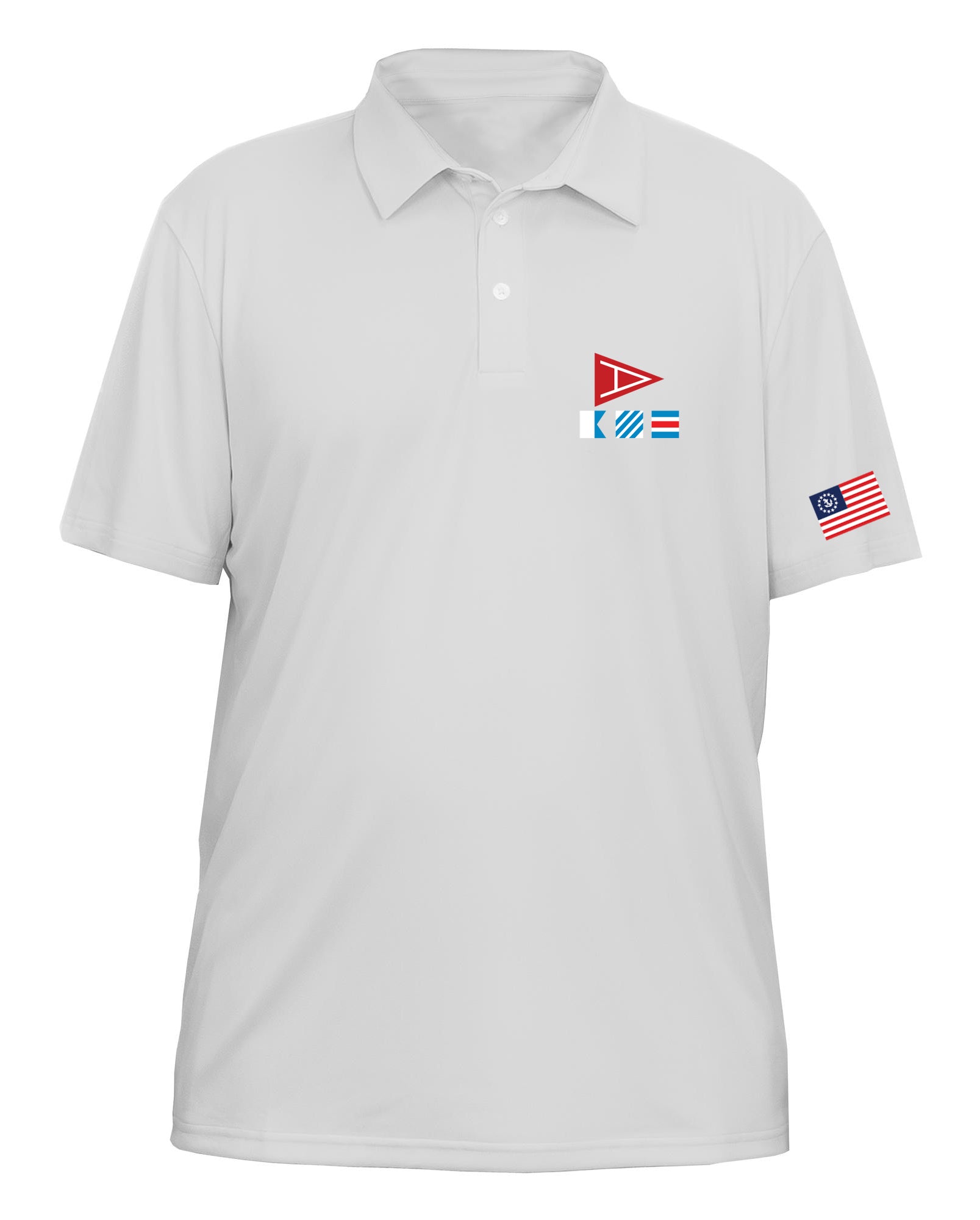 Amityville Yacht Club Flag UPF 15+ PRINTED MEN'S SOLAR POLO