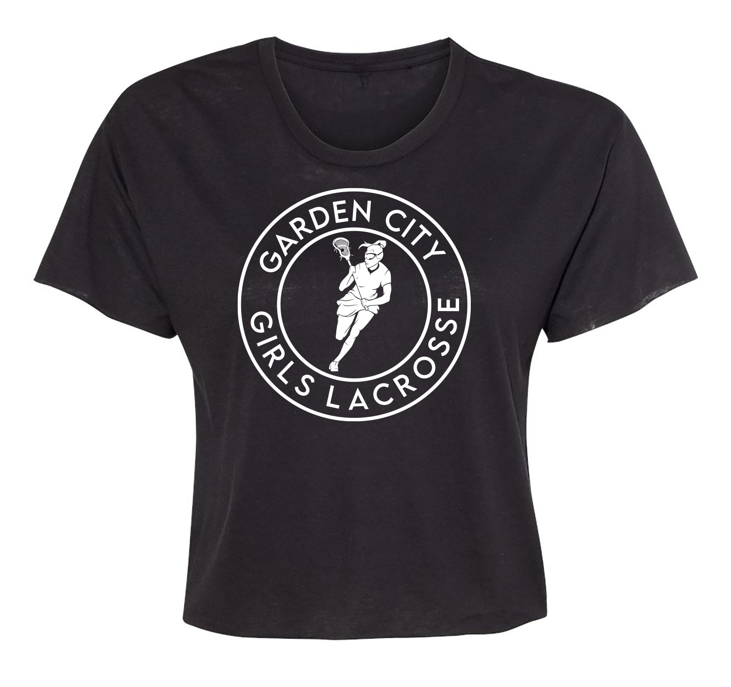 GARDEN CITY GIRLS LACROSSE Womens Cropped Tshirt