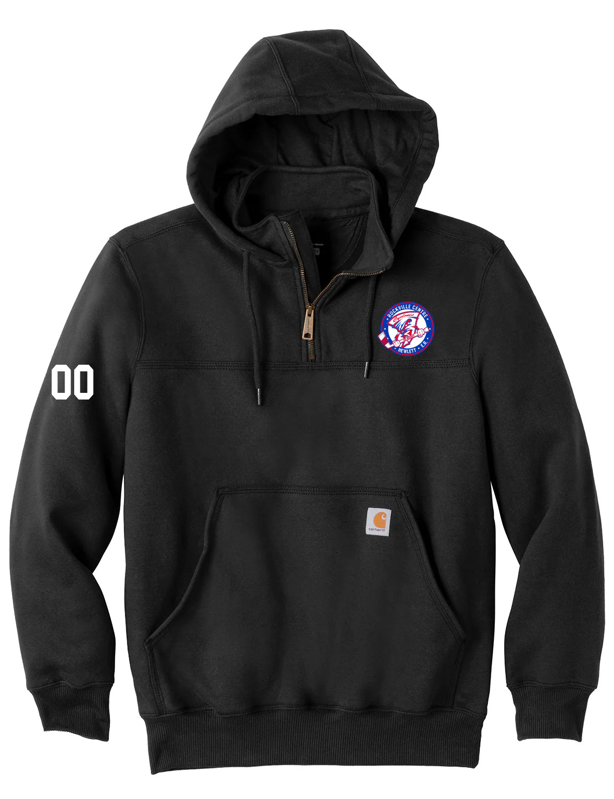 ROCKVILLE CENTRE HEWLETT E.R. HOCKEY Embroidered Carhartt Heavyweight Hooded Zip Mock Sweatshirt Regular price