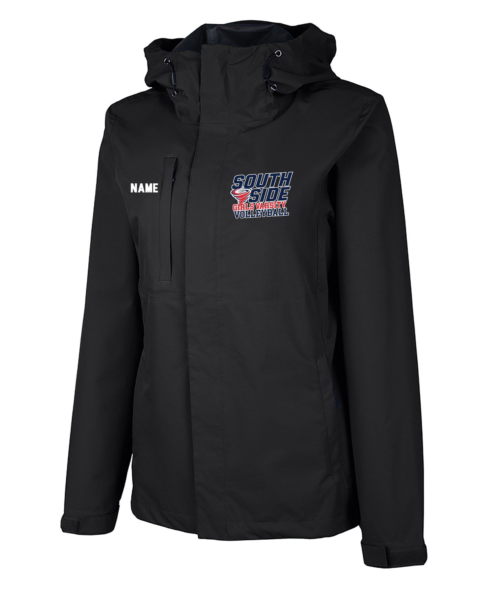 SOUTH SIDE GIRLS VARSITY VOLLEYBALL EMBROIDERED WOMEN'S WATERPROOF PARKA
