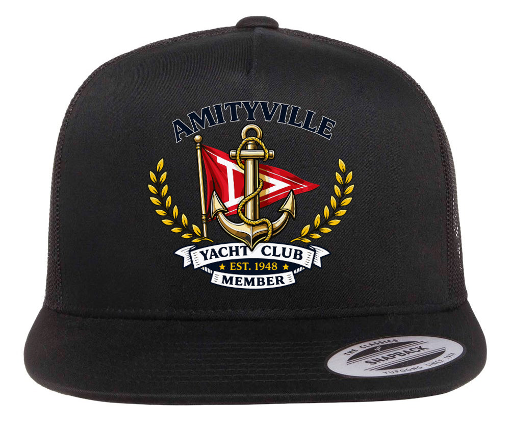 Amityville Yacht Club Printed Trucker Cap