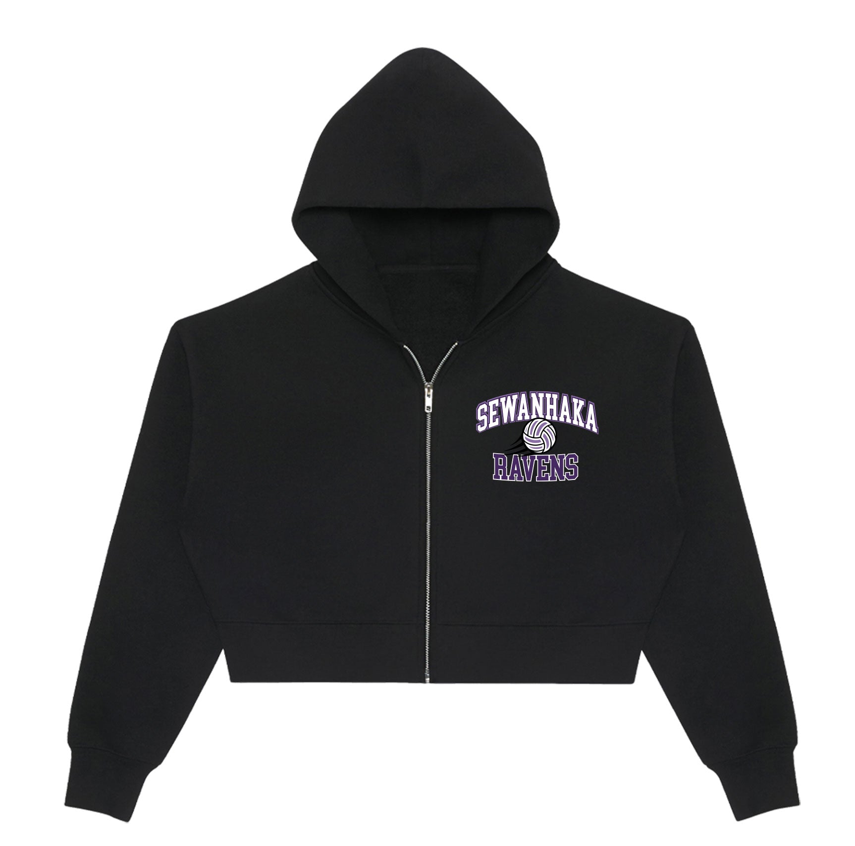 Sewanhaka Ravens Volleyball Zip Cropped Hoodie
