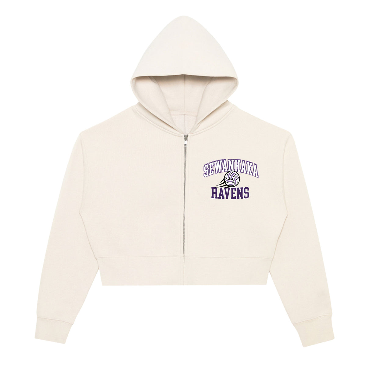 Sewanhaka Ravens Volleyball Zip Cropped Hoodie