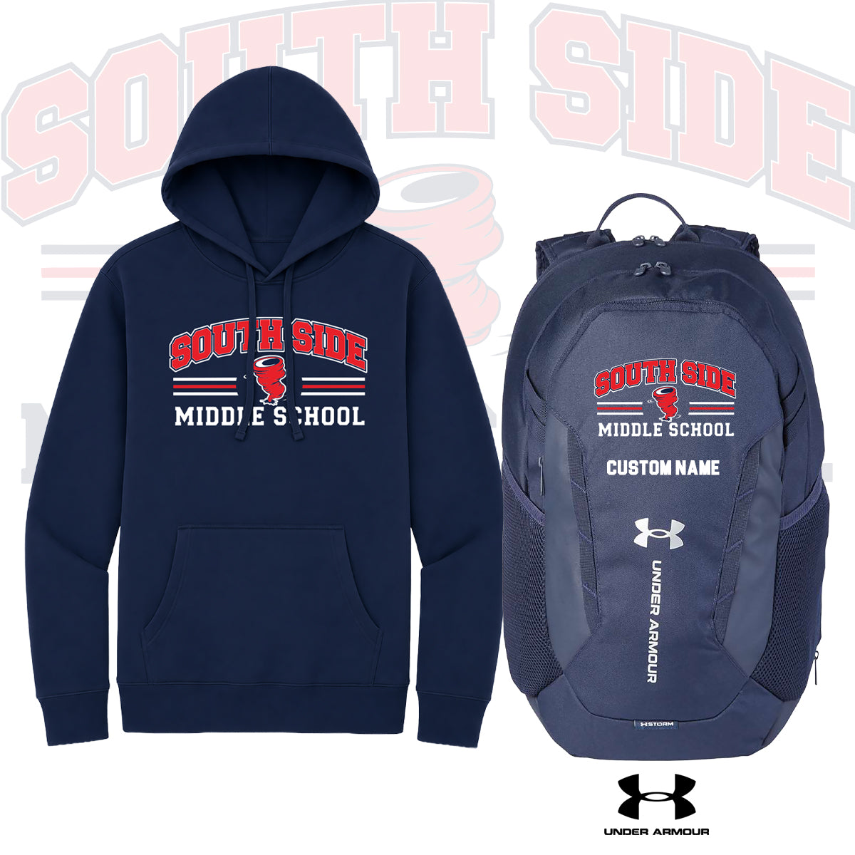 South Side Middle School Hoodie and UNDER AMOUR BackPack Combo