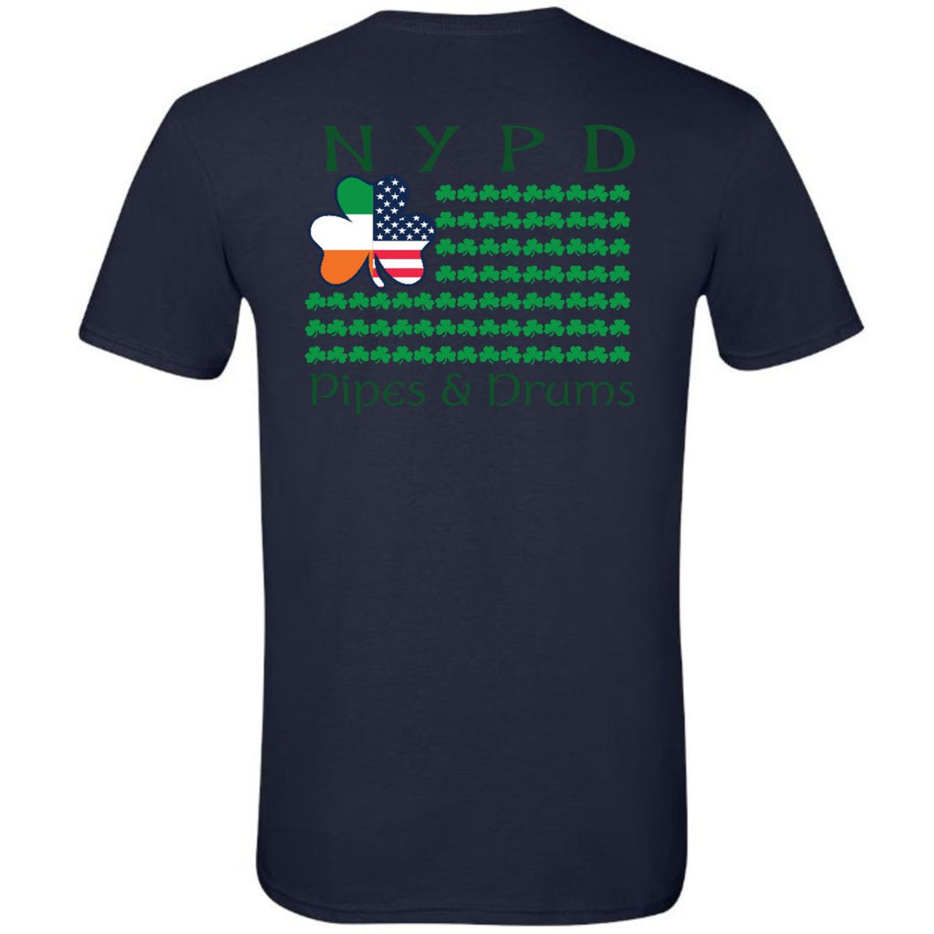 NYPD PIPES AND DRUMS Flag Short Sleeve Tee