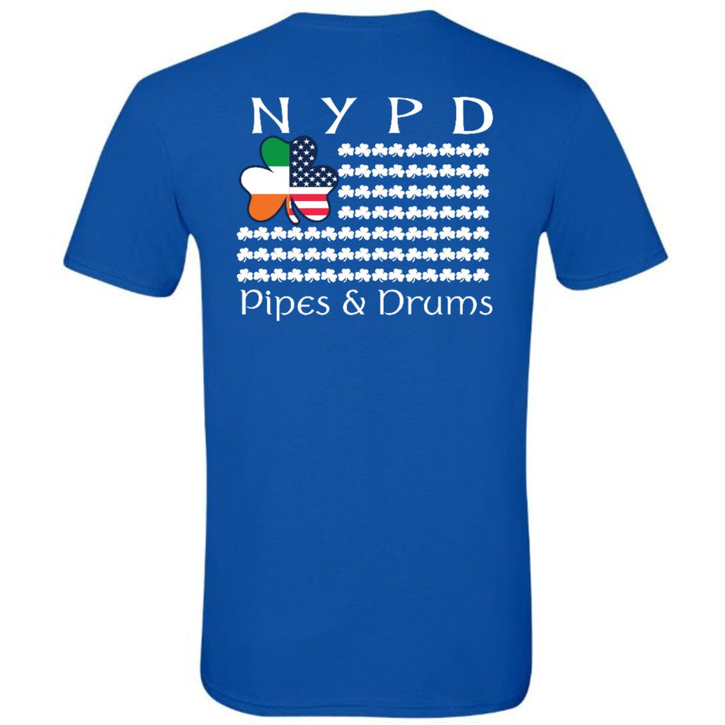 NYPD PIPES AND DRUMS Flag Short Sleeve Tshirt